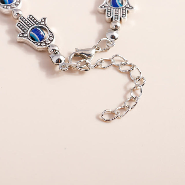 Bracelet Hamsa en turquoise naturelle contre le mauvais œil Olivenorma