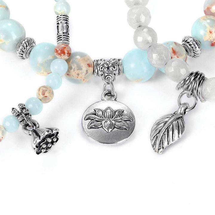 Bracelet 3 pièces en pierre de l'empereur du lotus