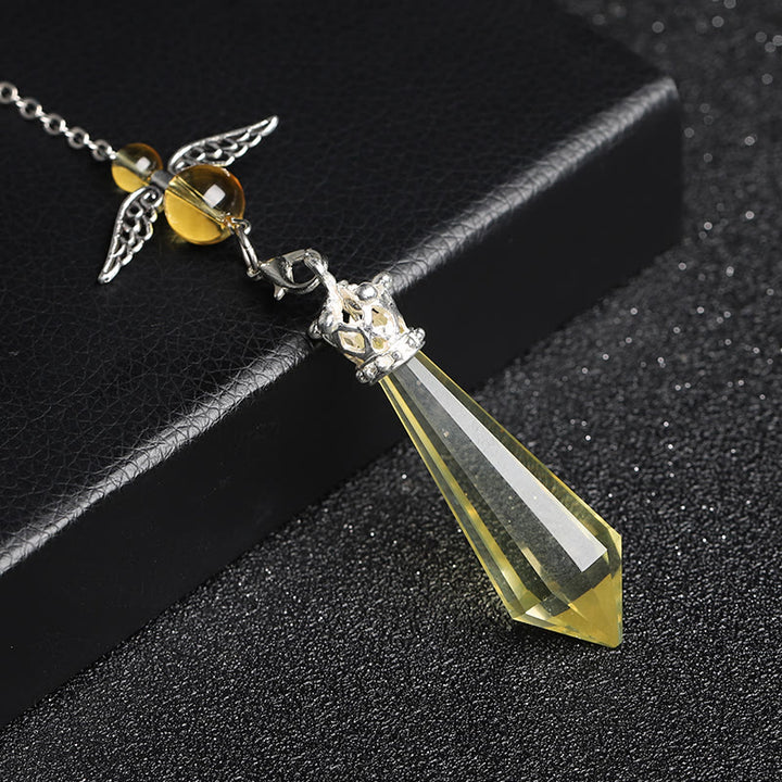 Pendule Ailes d'ange en cristal de labradorite Olivenorma