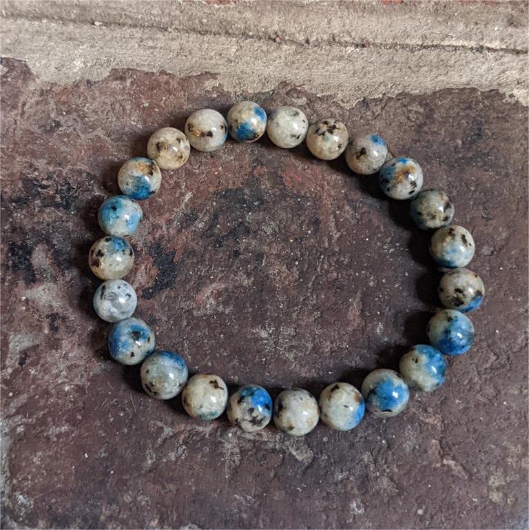Bracelet en pierre énergétique en perles d'azurite naturelle de 11 mm Olivenorma