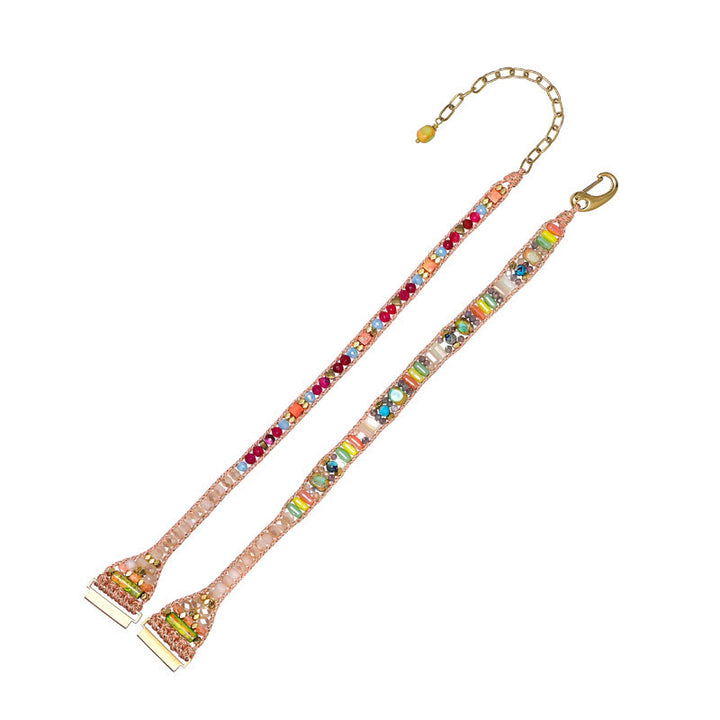 Bracelet Samsung tressé orange avec perles de cristal Olivenorma