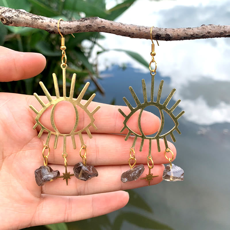 Boucles d'oreilles pendantes en cristal Olivenorma Evil Eye Tears Star