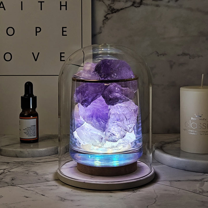 Lampe d'aromathérapie en cristal de pierre avec diffuseur sans feu Olivenorma