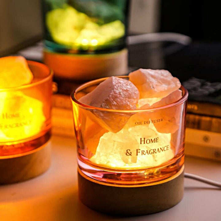Lampe d'aromathérapie en cristal pour diffuseur d'huiles essentielles sans feu Olivenorma