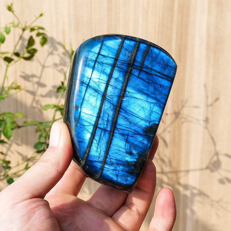 Pierre précieuse de décoration en pierre brute de labradorite naturelle Olivenorma