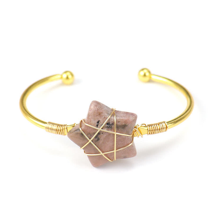 Bracelet en pierres précieuses en forme d'étoile enveloppé de fil d'or Olivenorma