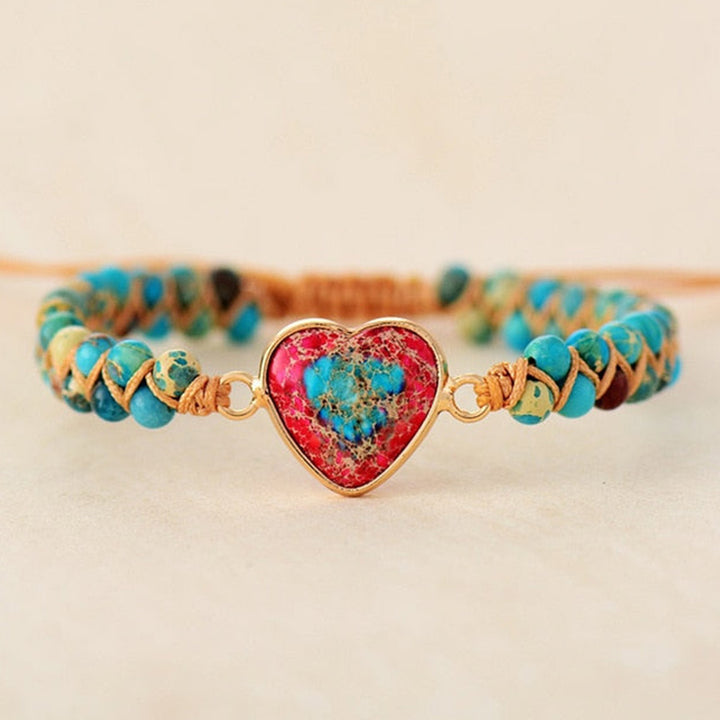Bracelet de guérison du cœur en pierre de l'empereur