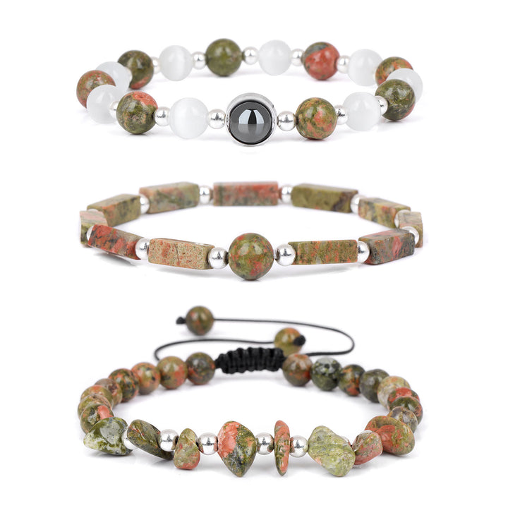 Bracelet en cristal naturel Olivenorma « Healing Wishes » en 3 pièces