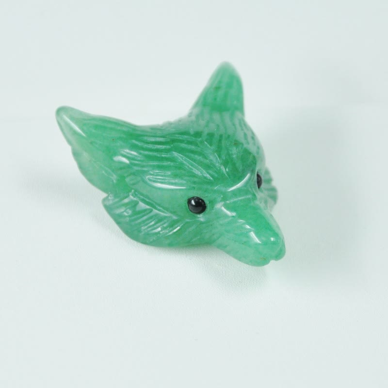 Tête de loup sculptée en cristal naturel Olivenorma, accessoire de décoration en pierres précieuses - Aventurine verte - image 28