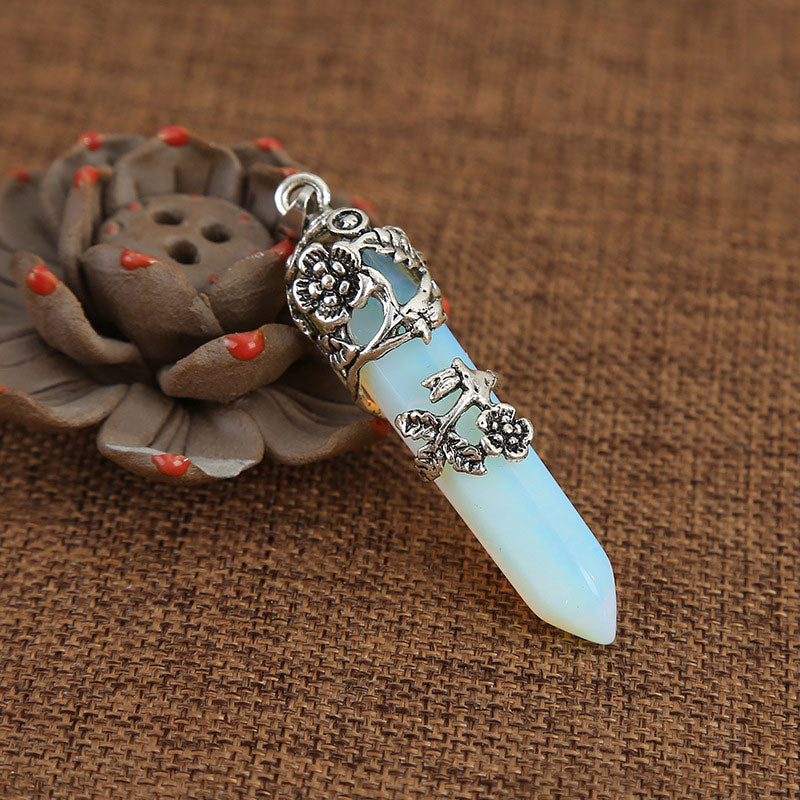 Collier de guérison spirituelle en pierre naturelle avec rose Olivenorma