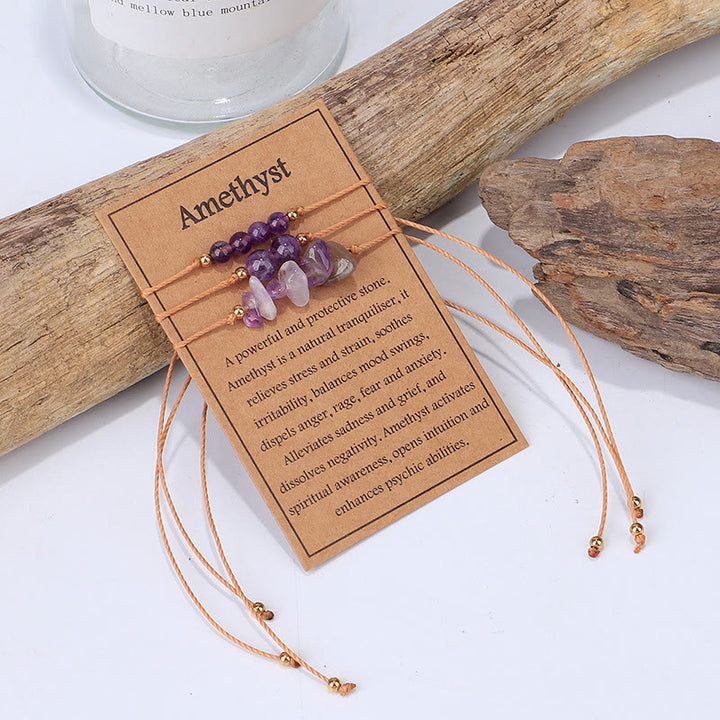 Ensemble de bracelets tressés en perles de gravier Olivenorma