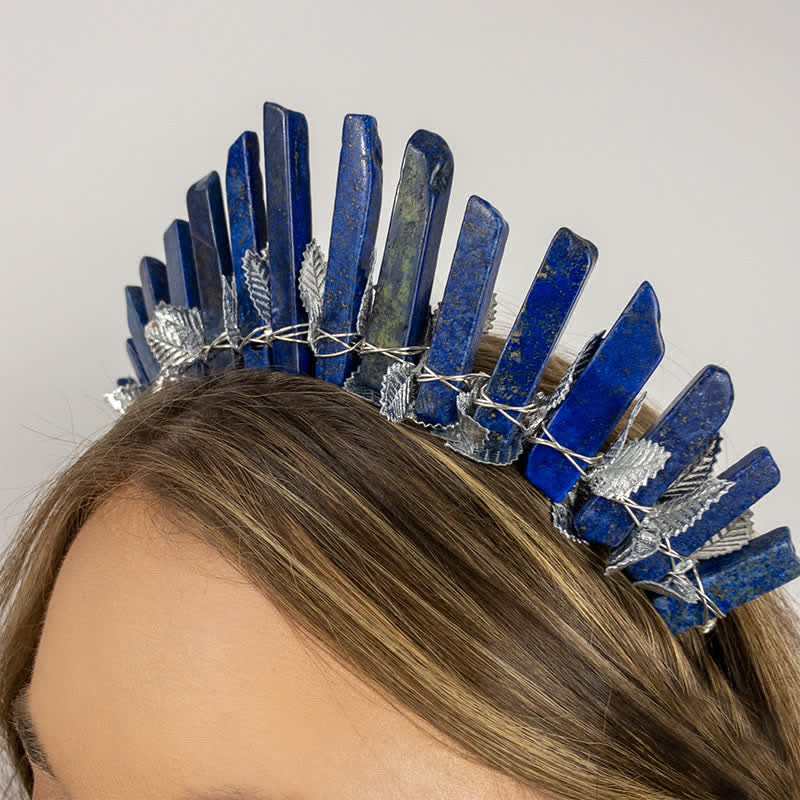Couronne de cristal de sorcière de lune en lapis-lazuli Olivenorma