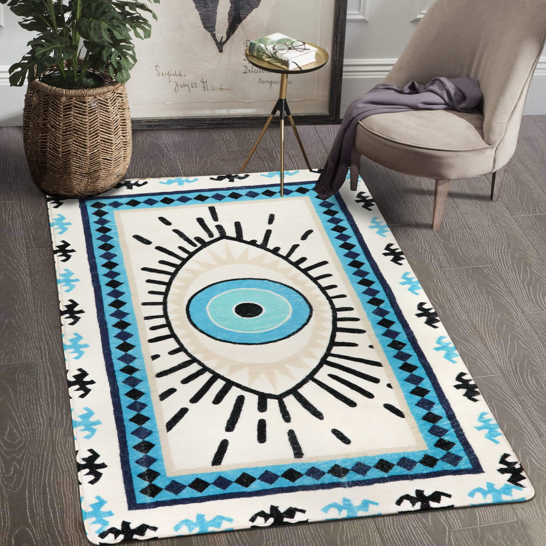 Tapis lavable antibactérien Olivenorma Blue Evil Eye