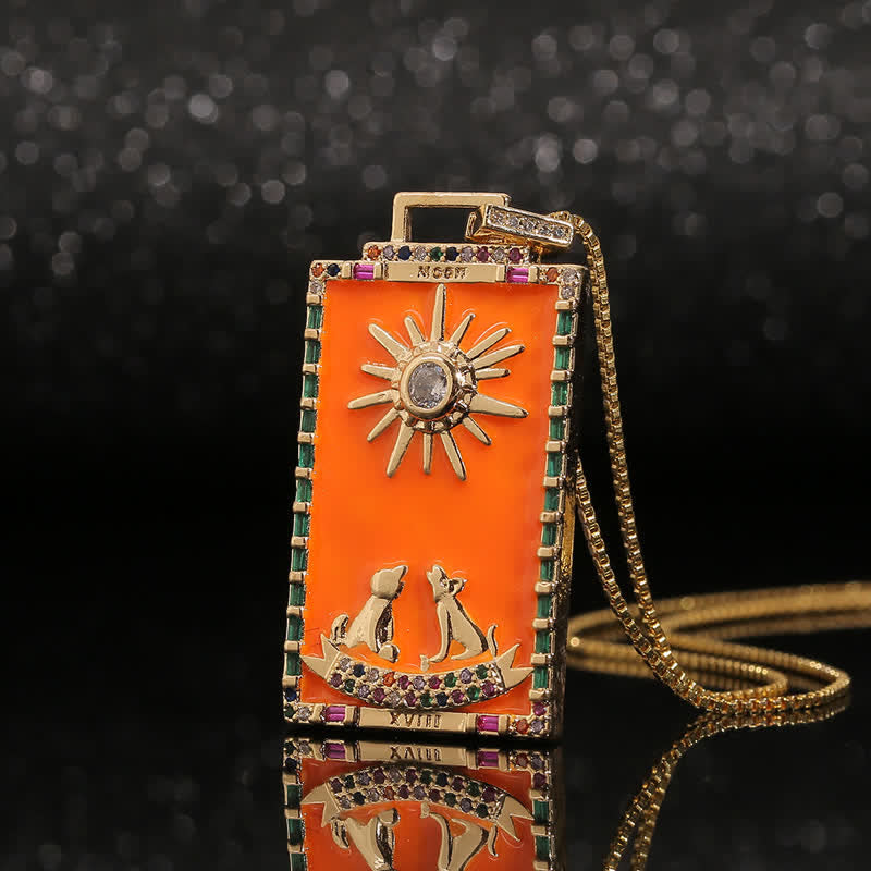 Collier de cartes de tarot majeures en émail Olivenorma