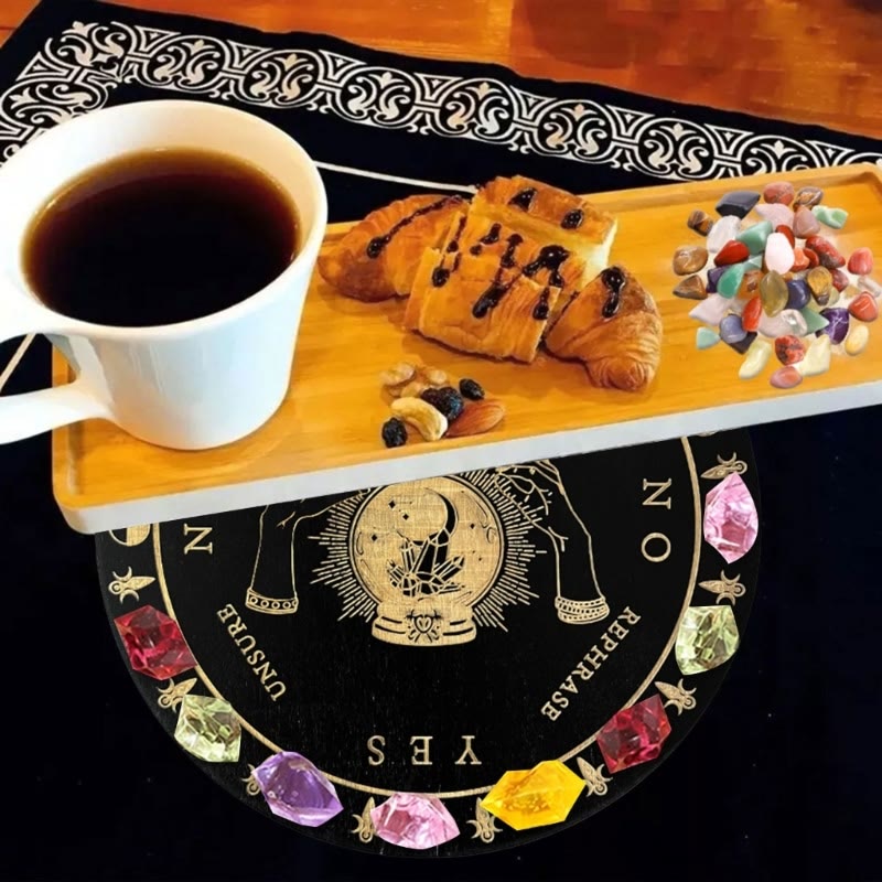 Jeu de tarot avec pendule divinatoire en bois Olivenorma