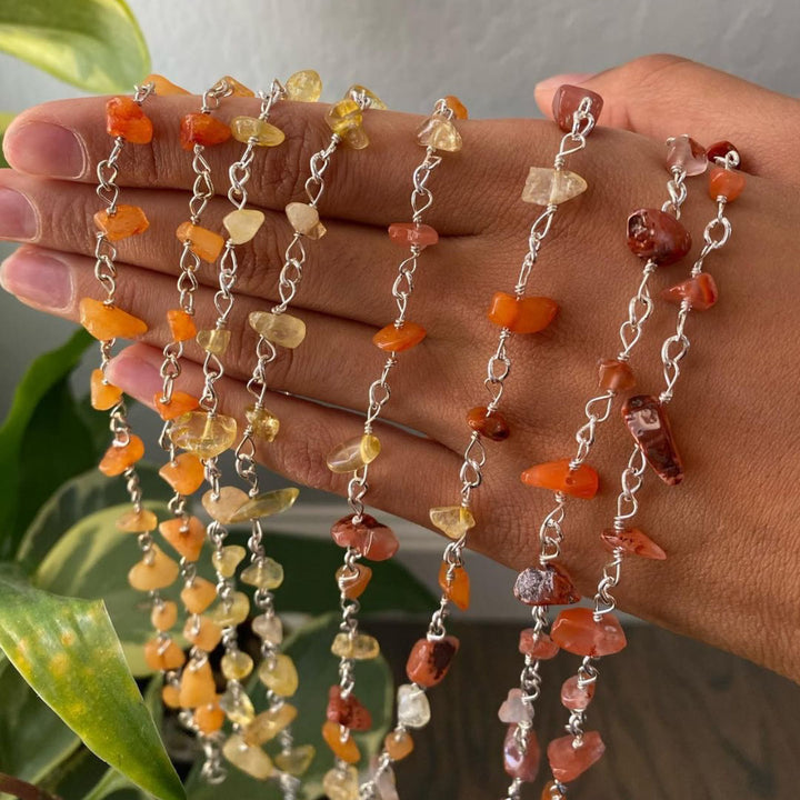 Collier de perles brutes couleur cristal Olivenorma