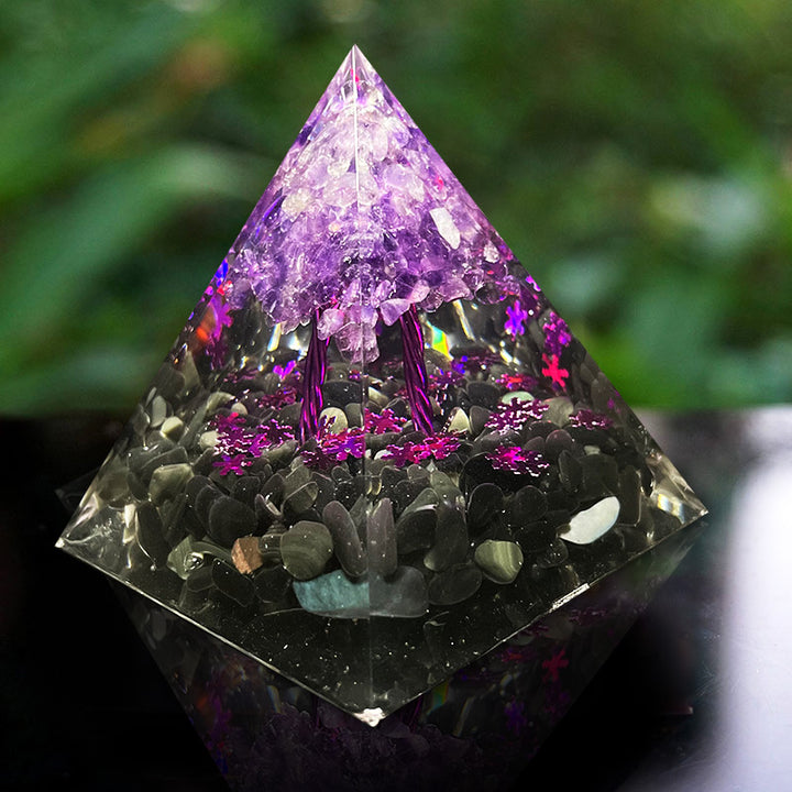 Olivenorma Soul Serenity – Pyramide Arbre de Vie en Améthyste et Obsidienne - image 4