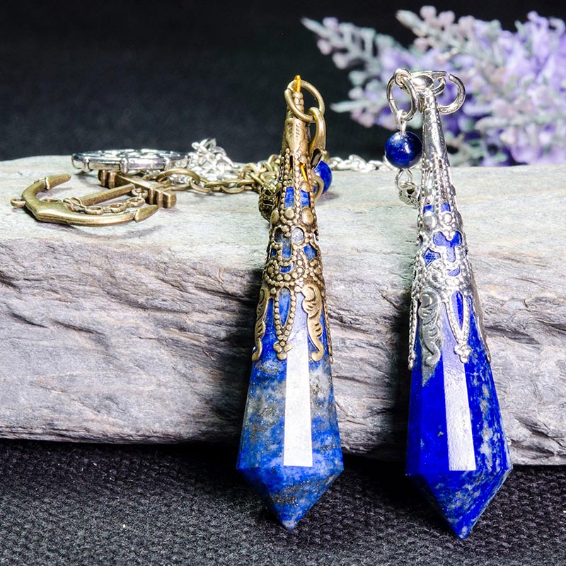 Pendule rétro positif en lapis-lazuli
