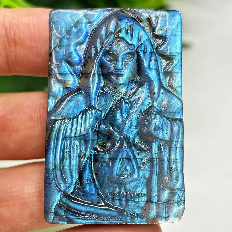 Ornements de visage de lune en labradorite naturelle Olivenorma Décoration en pierres précieuses