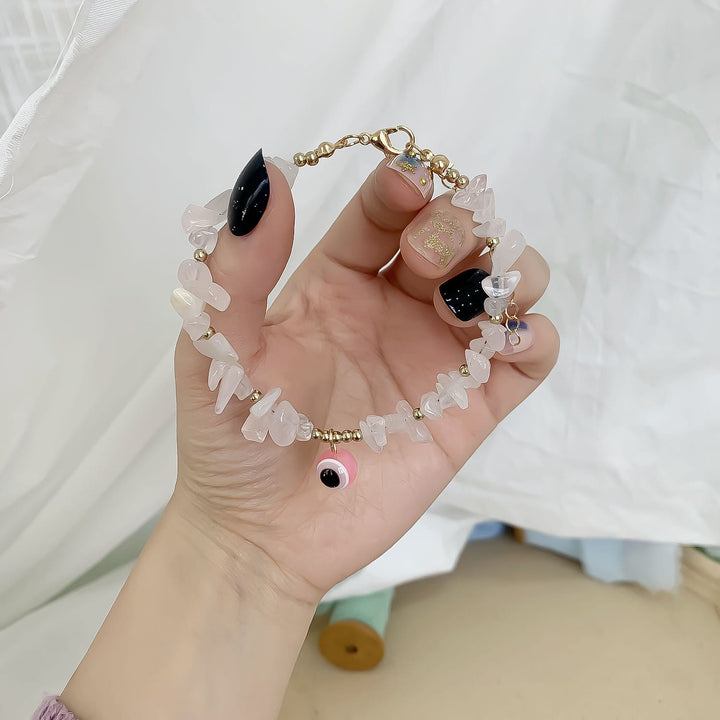 Bracelet pendentif mauvais œil en gravier de cristal naturel Olivenorma