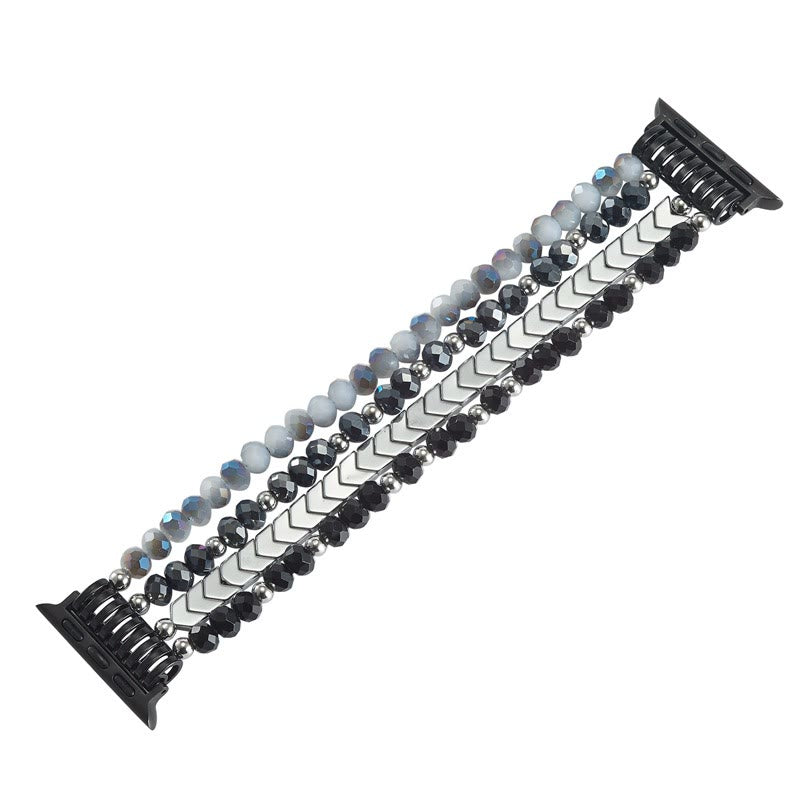 Bracelet de montre en alliage avec perles de cristal et flèche Olivenorma