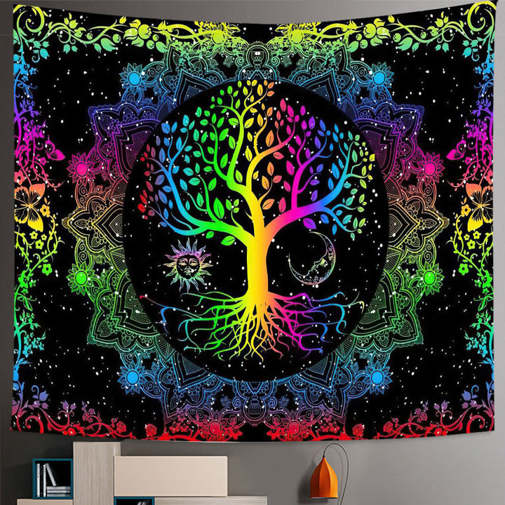 Tapisserie Boho Mandala Arbre de Vie des Sept Chakras Olivenorma