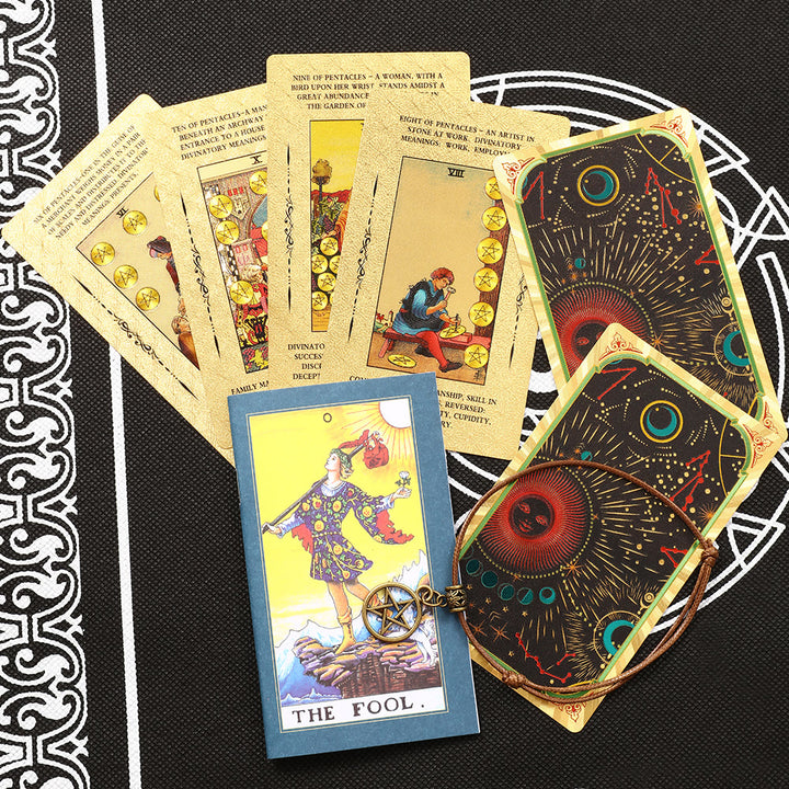 Cartes du jeu de tarot doré Olivenorma Bronzing Cosmic Red Sun