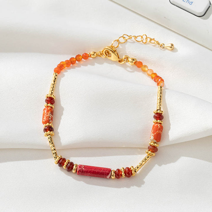 Bracelet en perles de pierre naturelle de forme géométrique Olivenorma