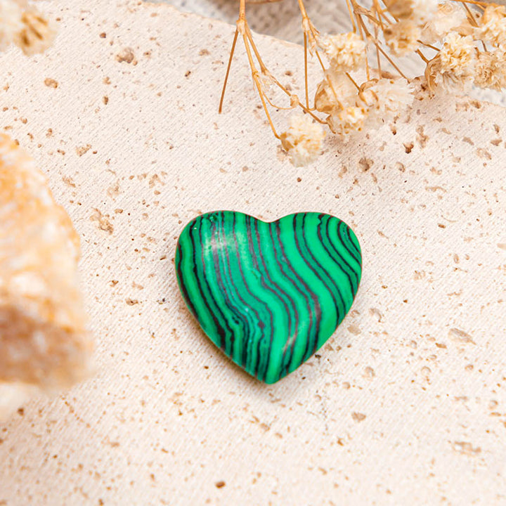 Cristal de protection en forme de cœur en malachite Olivenorma