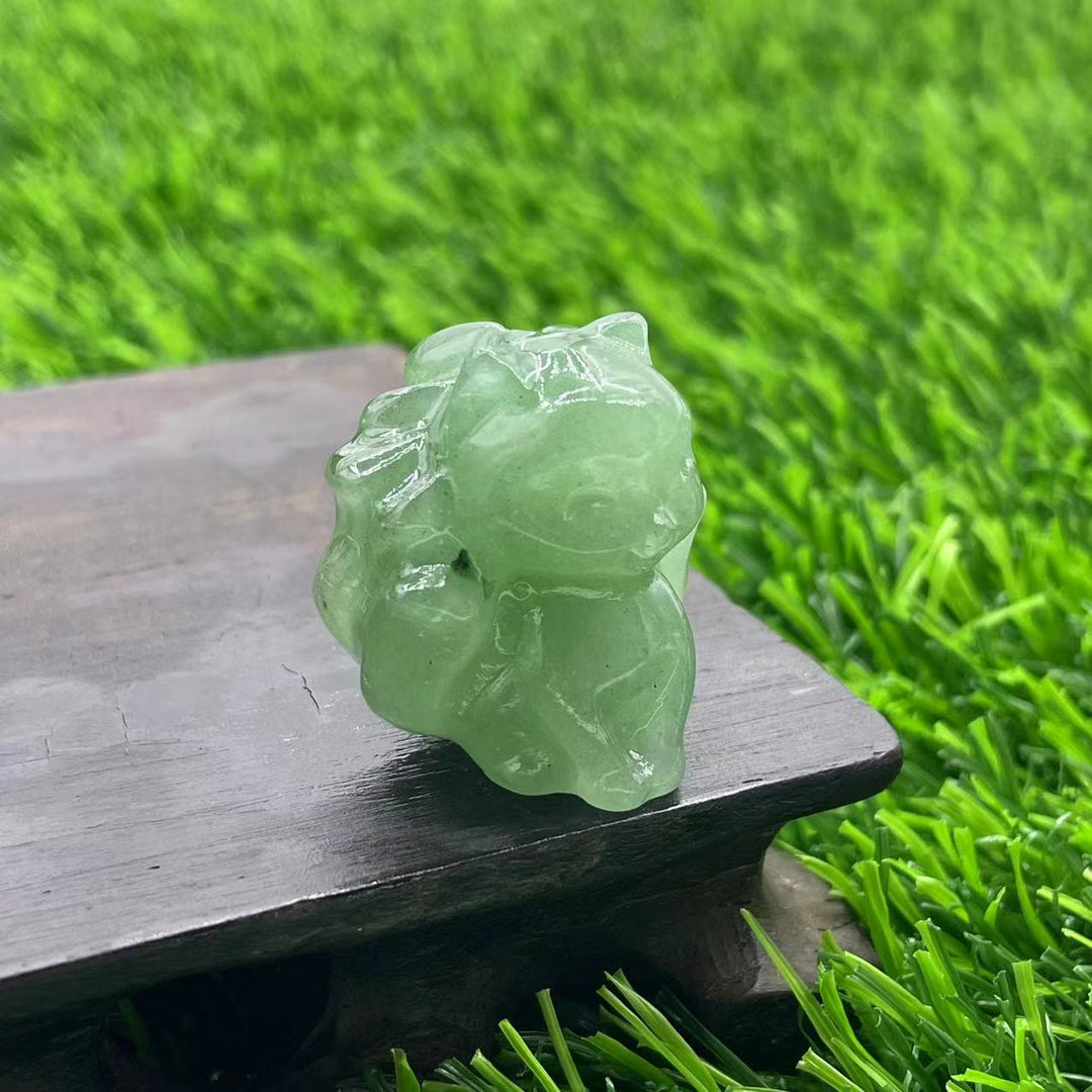 Décoration en pierre précieuse de renard à neuf queues en pierre naturelle Olivenorma de 3 cm