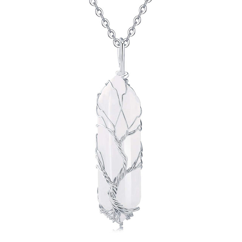 Collier en cristal Olivenorma avec pierres précieuses de l'arbre de vie