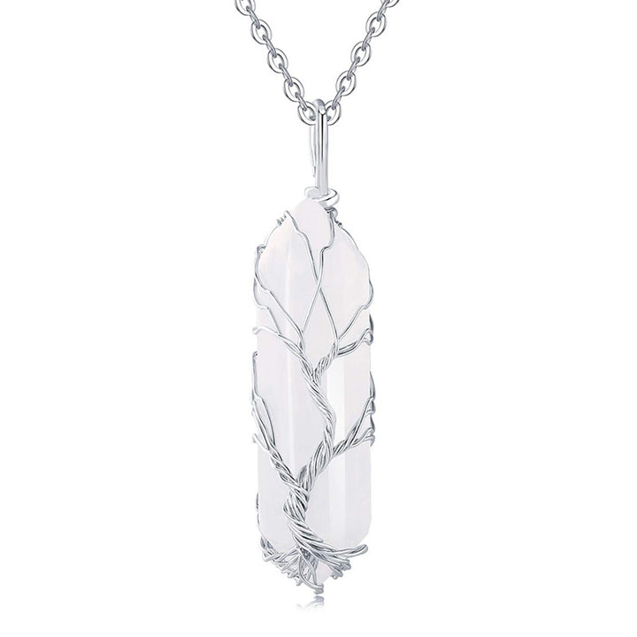 Collier en cristal Olivenorma avec pierres précieuses de l'arbre de vie