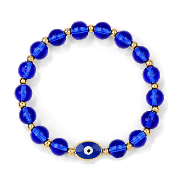 Bracelet Olivenorma 8 mm œil de tigre bleu contre le mauvais œil