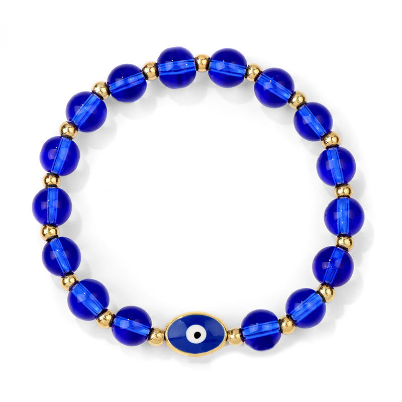 Bracelet Olivenorma 8 mm œil de tigre bleu contre le mauvais œil