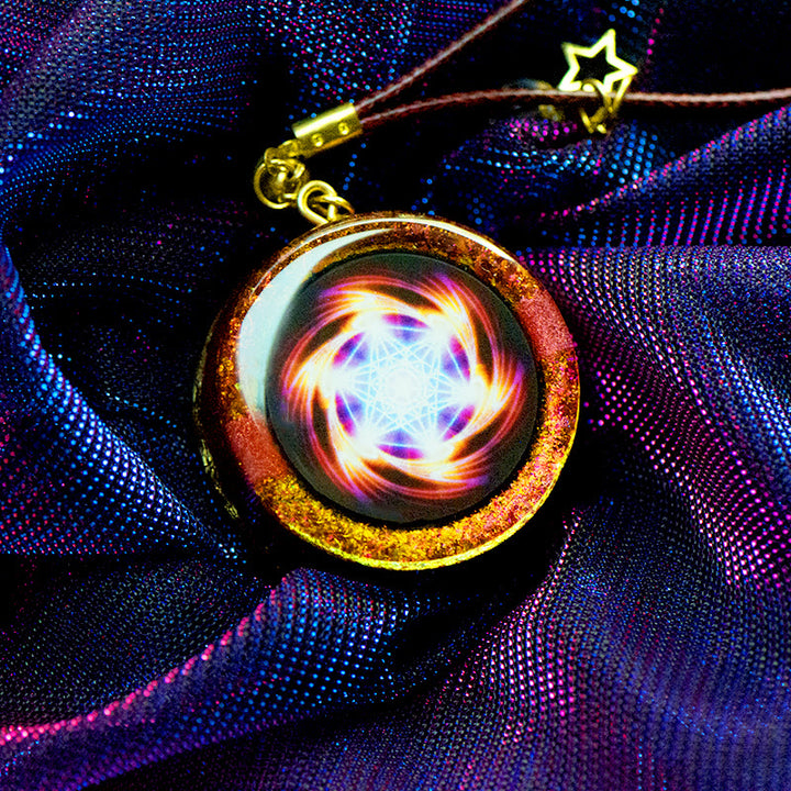Collier Orgone Pendentif Maelström de Feu Métatronique Olivenorma