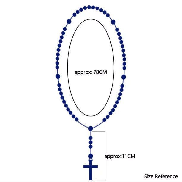Collier chapelet pendentif croix en pierre naturelle Olivenorma