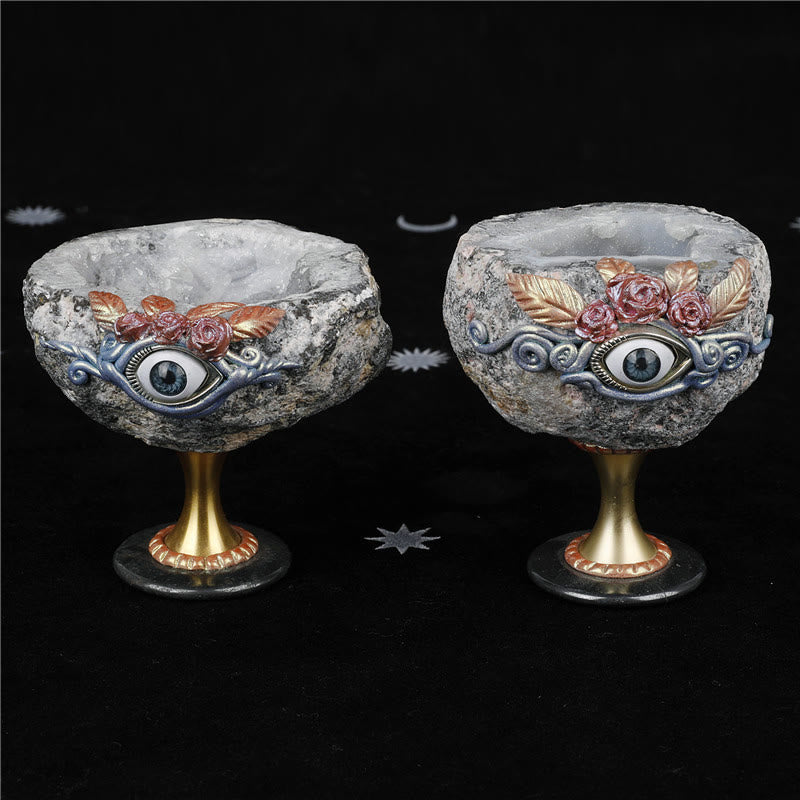 Géode de cristal naturel Olivenorma Décoration Saint Graal Mauvais œil