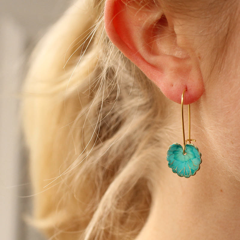 Boucles d'oreilles en feuille de turquoise Olivenorma