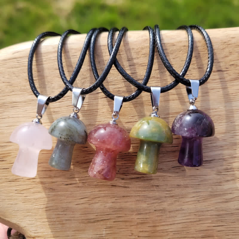 Collier de guérison en forme de champignon d'harmonisation spirituelle Olivenorma