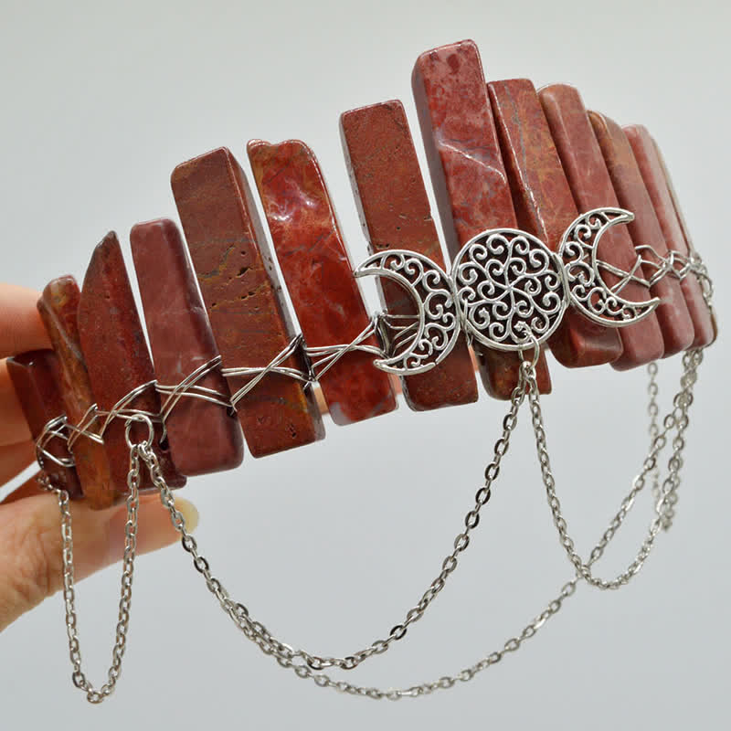 Couronne de cristal naturel de déesse de croissant de lune Olivenorma