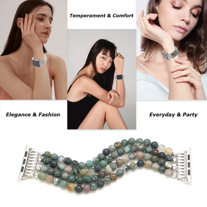 Bracelet de montre compatible avec le bracelet en perles d'œil de tigre Olivenorma