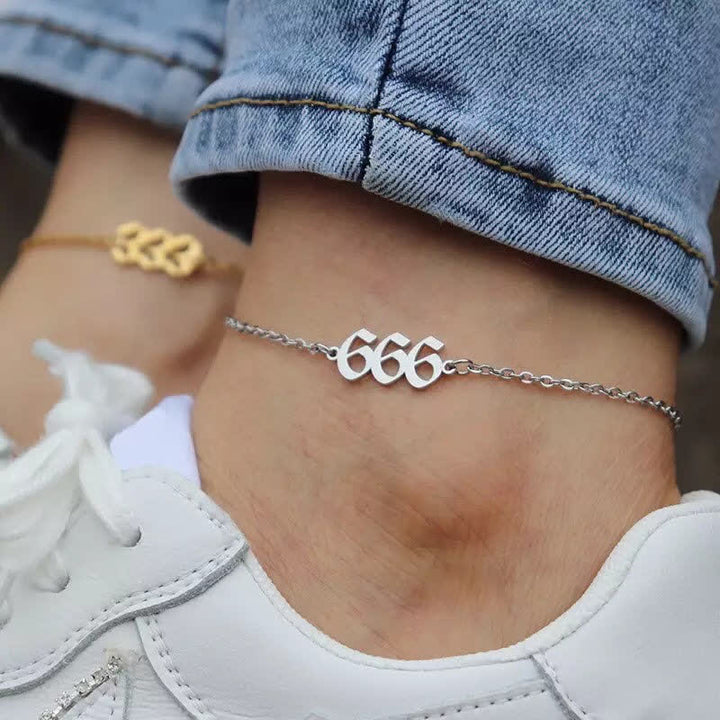 Bracelet de cheville spirituel avec numéro d'ange
