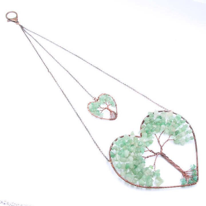 Attrape-rêves en cristal en forme de cœur avec chakra de l'arbre de vie Olivenorma