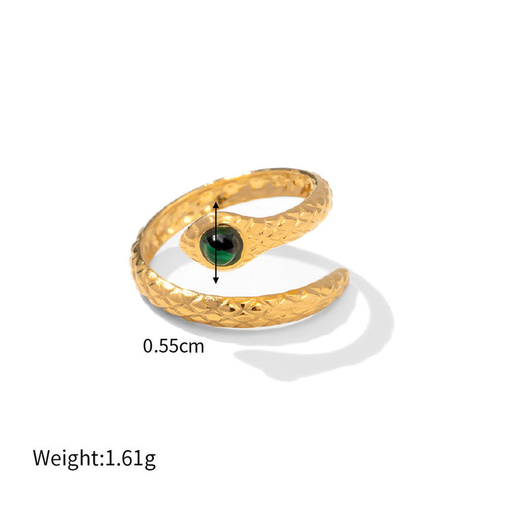 Bague irrégulière ajustable en malachite naturelle Olivenorma