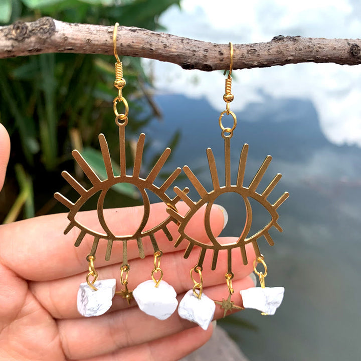 Boucles d'oreilles pendantes en cristal Olivenorma Evil Eye Tears Star