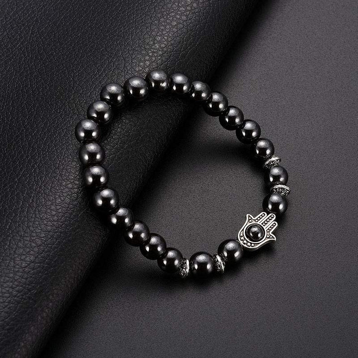 Bracelet de protection en obsidienne avec Hamsa
