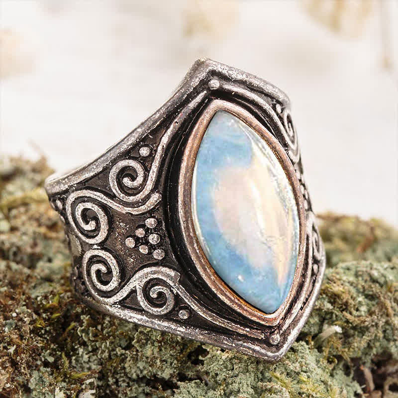 Bague de protection curative en pierre de lune Olivenorma