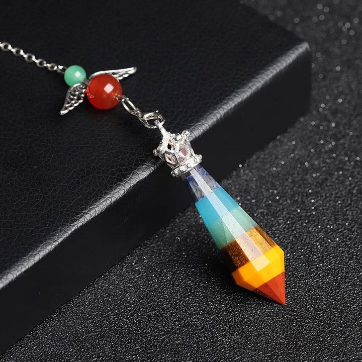Pendule Ailes d'ange en cristal de labradorite Olivenorma