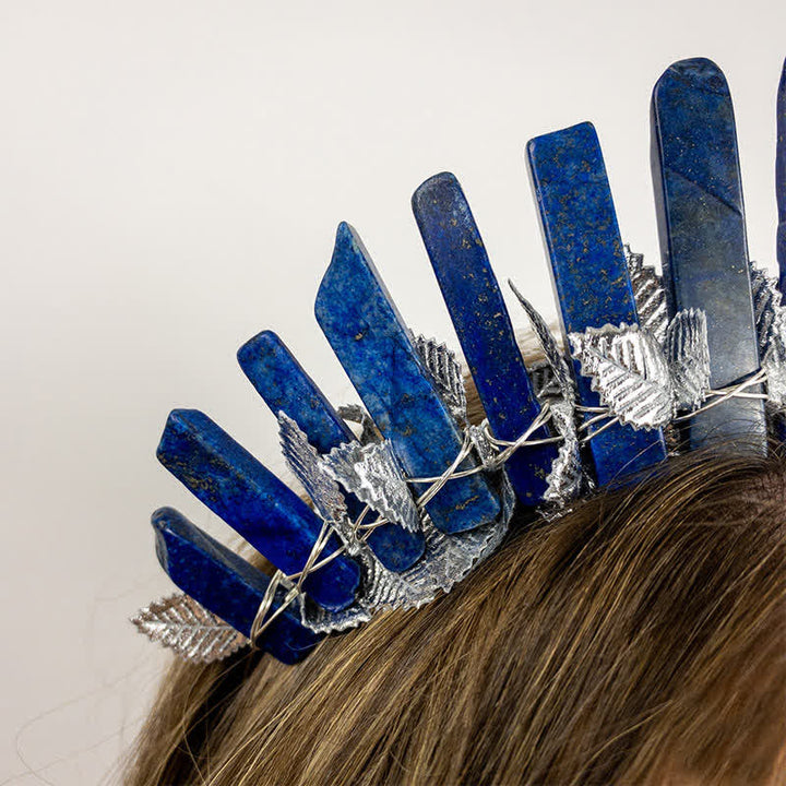 Couronne de cristal de sorcière de lune en lapis-lazuli Olivenorma
