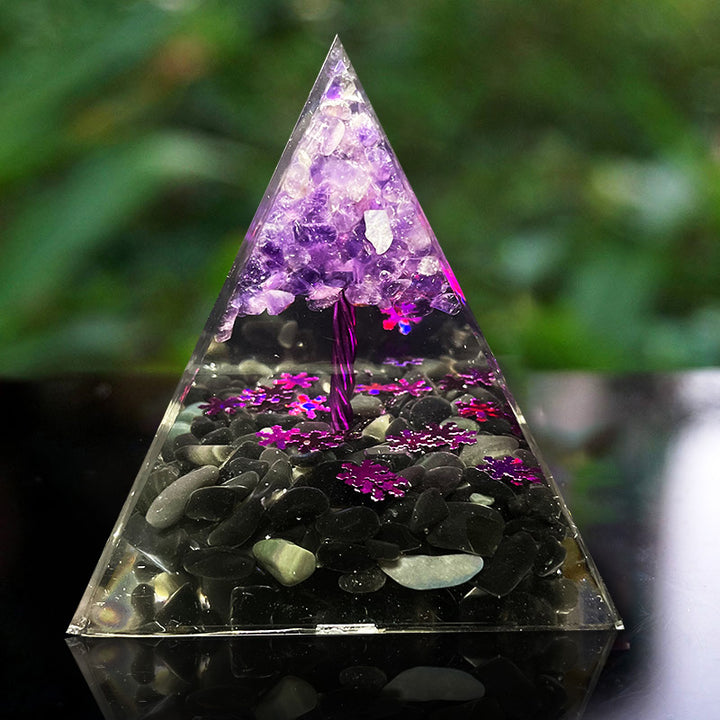 Olivenorma Soul Serenity – Pyramide Arbre de Vie en Améthyste et Obsidienne - image 3